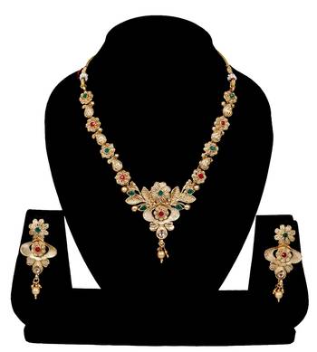 Soni craft gold plated multi color  kundan jewel set (1074) 3