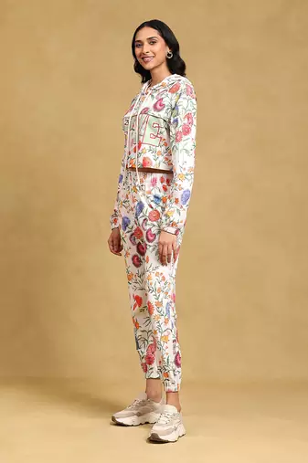 White floral print co ord det by LABEL