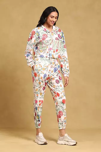 White floral print co ord det by LABEL