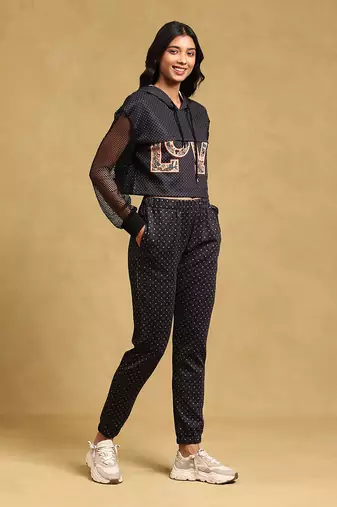 Black printed co ord set by LABEL
