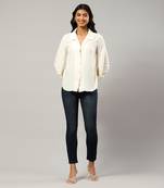 Ecru crepe shirt by LABEL