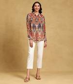 Brown printed shirt by LABEL