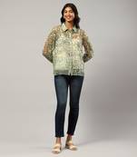 Green printed shirt with inner by LABEL