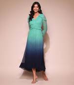 Teal ombre long dress by LABEL