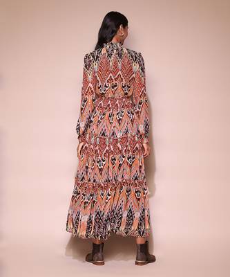 Brown printed maxi dress 4