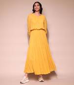 LABEL Mustard yellow blouson maxi dress