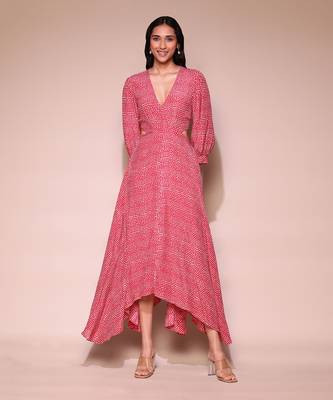 LABEL Pink polka print maxi dress 1