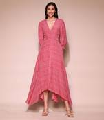 LABEL Pink polka print maxi dress