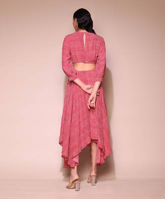 LABEL Pink polka print maxi dress 3