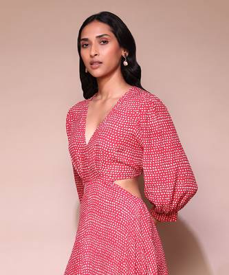 LABEL Pink polka print maxi dress 4