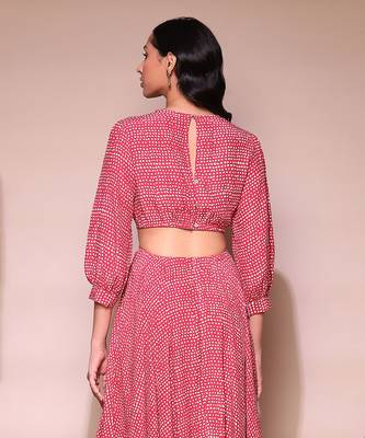 LABEL Pink polka print maxi dress 5