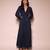 Navy blue cut away long dress