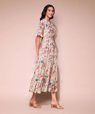 LABEL White floral print long dress 3