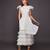 White backless ponte roma and net dress