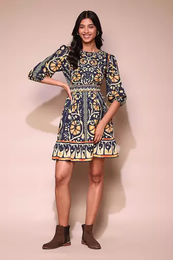 LABEL Navy printed short dress