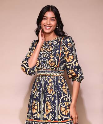 LABEL Navy printed short dress 5