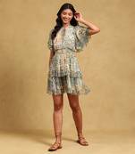 LABEL Green printed short dress