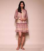 LABEL Lilac floral print long dress with inner