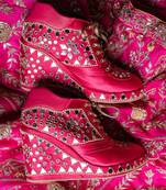 Pink hand embroidery wedges