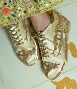 Gold hand embroidery wedges