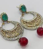 Red N Green Stone Chand Bali