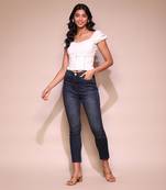 Ecru cotton crop top by LABEL