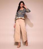 LABEL Navy printed crop top