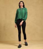 Emerald satin top by LABEL