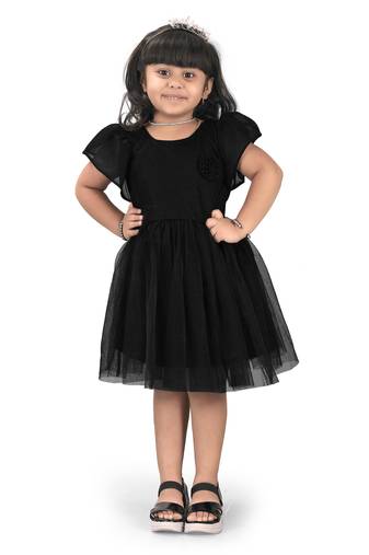 Shrithi fashion fab girls fit & flare fancy zari net dress