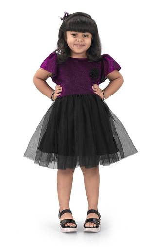 Shrithi fashion fab girls fit & flare fancy zari net dress