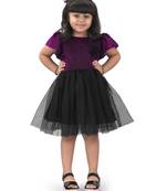 fit & flare fancy zari net dress For Girls