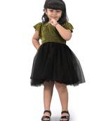 fit & flare fancy zari net dress For Girls