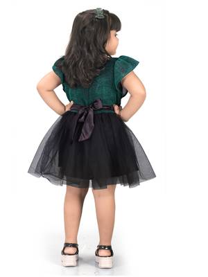 fit & flare fancy zari net dress For Girls 4