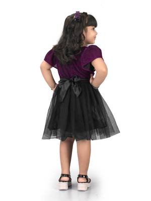 fit & flare fancy zari net dress For Girls 4