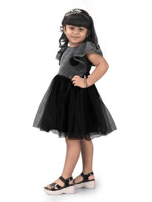 fit & flare fancy zari net dress For Girls 2