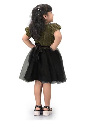 fit & flare fancy zari net dress For Girls 4