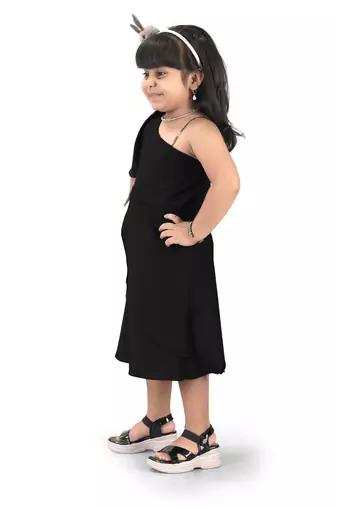 fit & flare nylon dress For Girls