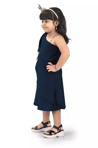 fit & flare nylon dress For Girls