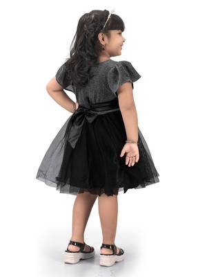 fit & flare fancy zari net dress For Girls 4