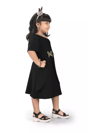 fit & flare nylon dress For Girls