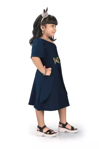 fit & flare nylon dress For Girls