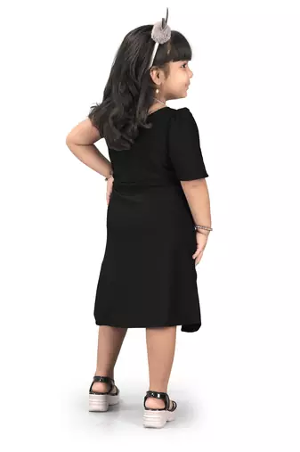 fit & flare nylon dress For Girls