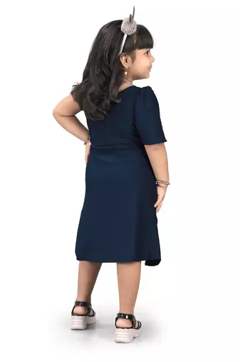 fit & flare nylon dress For Girls