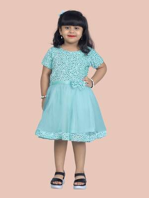 fit & flare velvet & net dress For girls 1