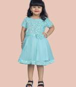 fit & flare velvet & net dress For girls