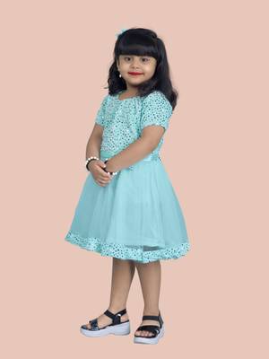 fit & flare velvet & net dress For girls 2