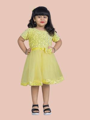 fit & flare velvet & net dress For girls 1