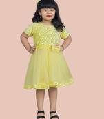 fit & flare velvet & net dress For girls