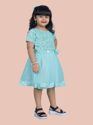 fit & flare velvet & net dress For girls 3