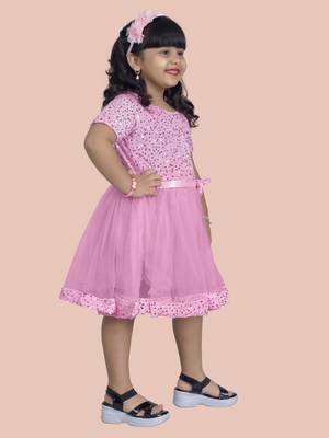 fit & flare velvet & net dress For girls 3